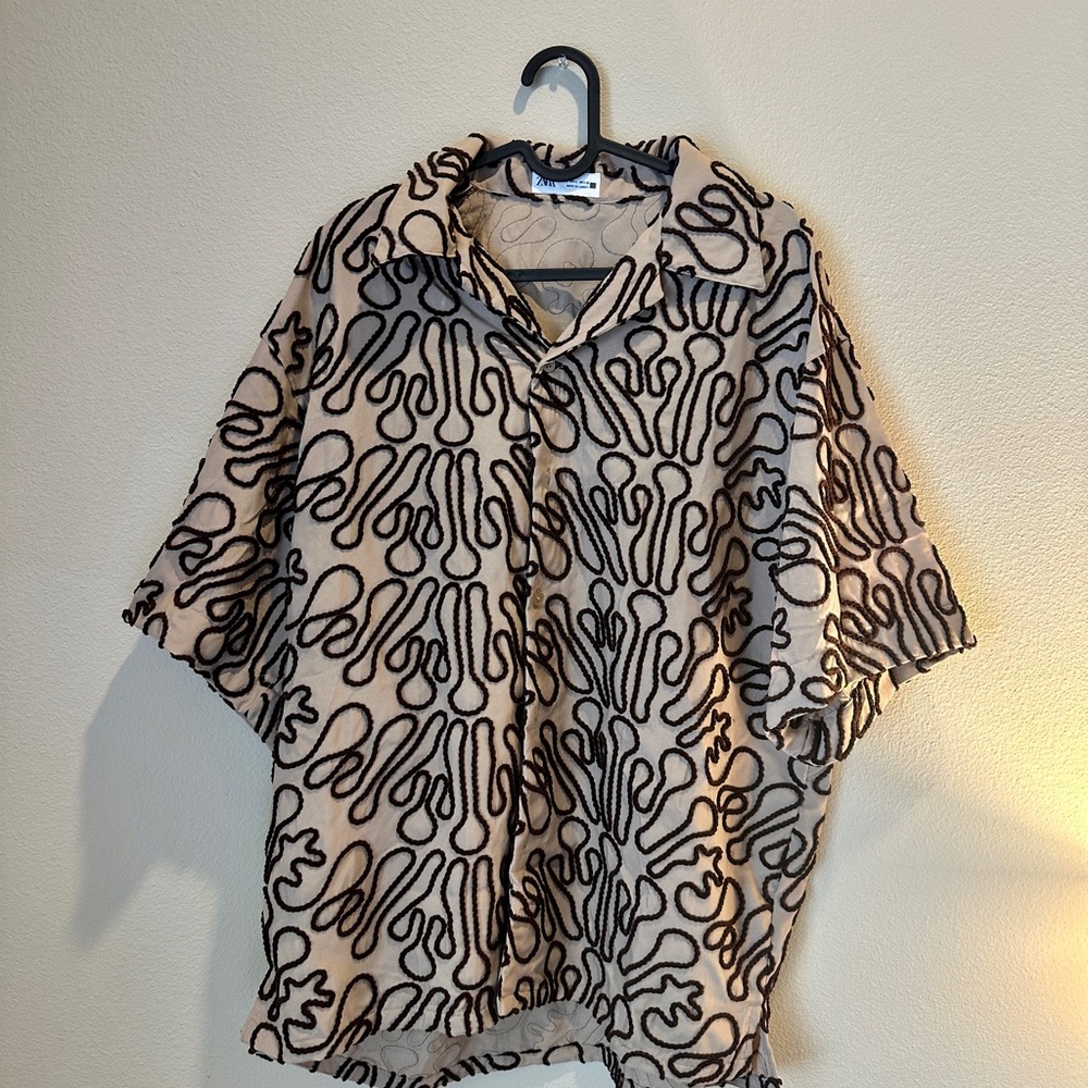 Large Zara polo shirt, boxy fit.